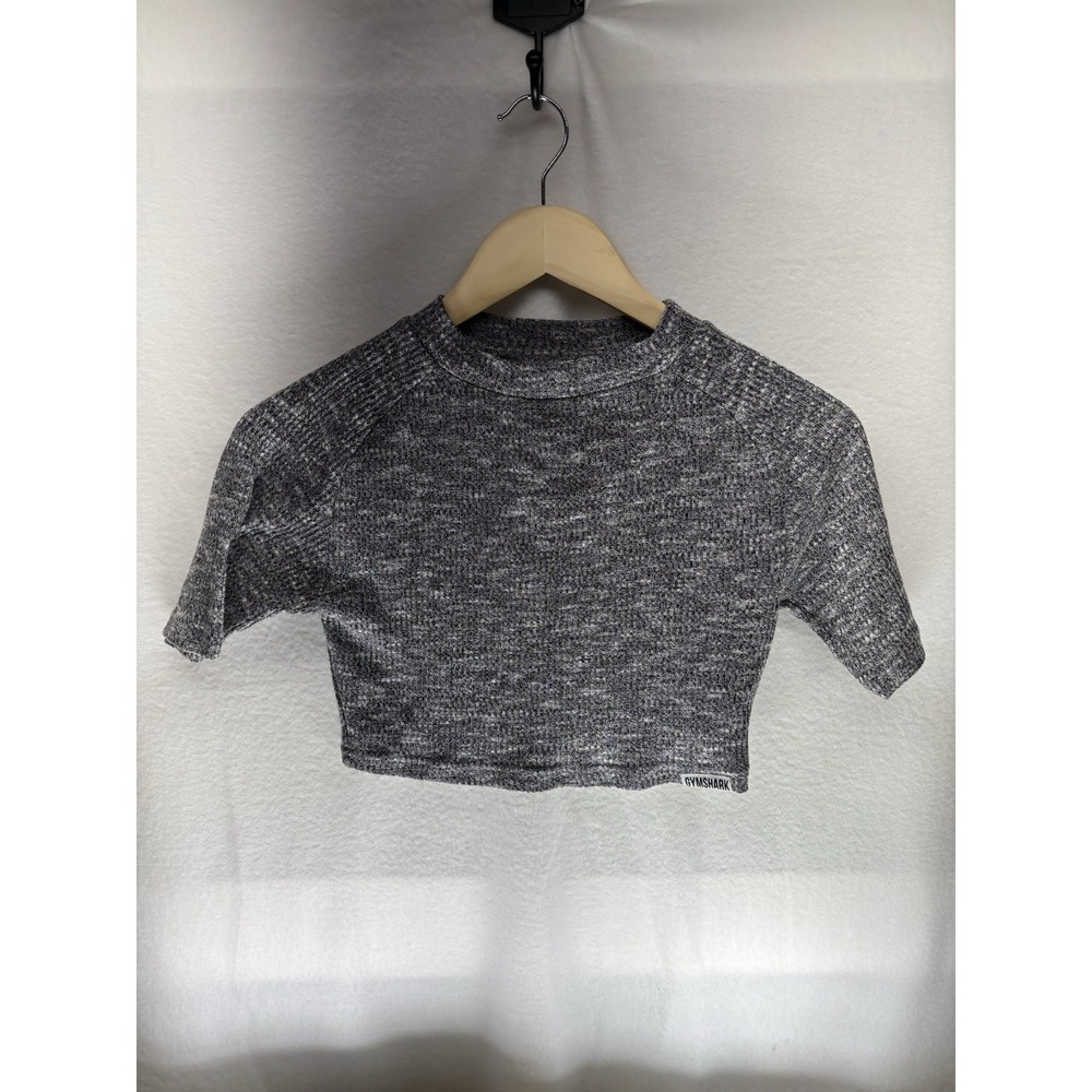 Gymshark Ultra Seamless Crop Top Womens S Gray‎ Ribbed Workout